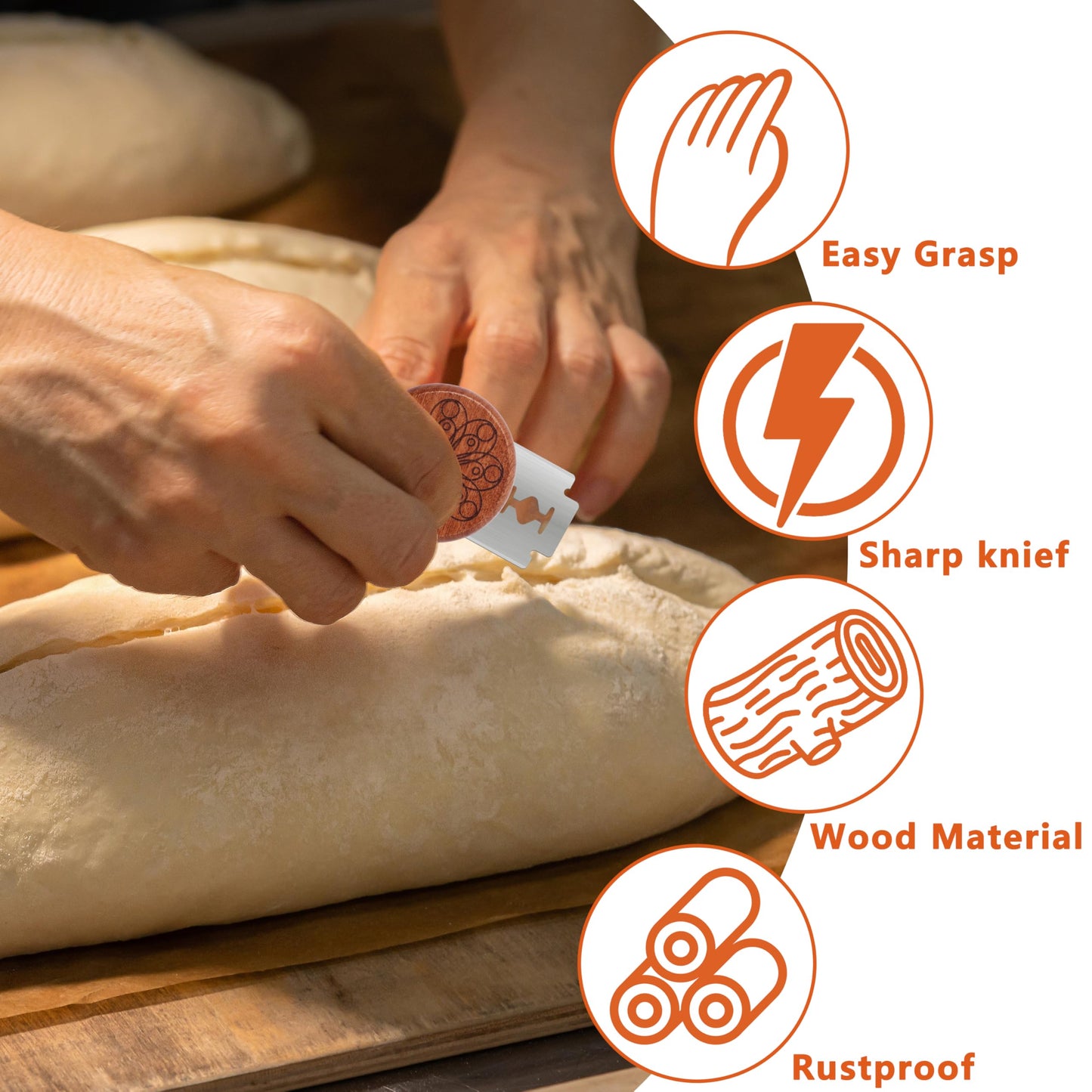Epritliber UFO Bread Lame Cutter for Homemade Sourdough,Bread Scorer Tool for Sourdough with 5 Blades and Storage Cover,Slashing Tool Bread Cutting Knife for Artisan Bread and Baguette Makers,Circle