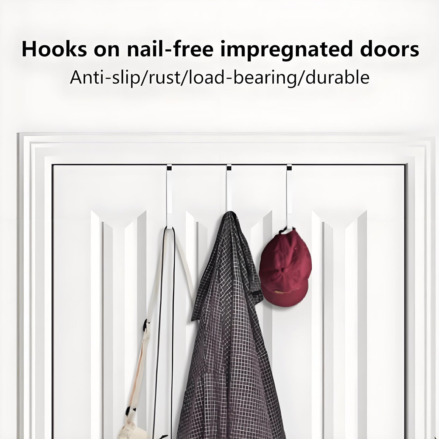 Kryoflare Black Wreath Hanger for Front Door, Metal Wreath Hooks Holder Over The Door Wreath Hanger for Hanging Christmas Decorations Decor