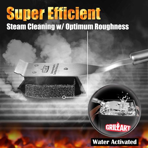GRILLART Grill Brush - Bristle-Free BBQ Cleaner with Replaceable Head | Safe for Outdoor Grills