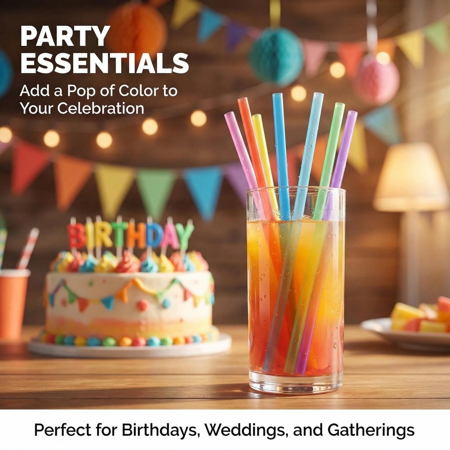 MAQIHAN 100pcs Colorful Drinking Straws - Cocktail Drinking Straws disposable Stirrer Bulk Party 19x0.55CM for Women Men Adults for juice, cocktails