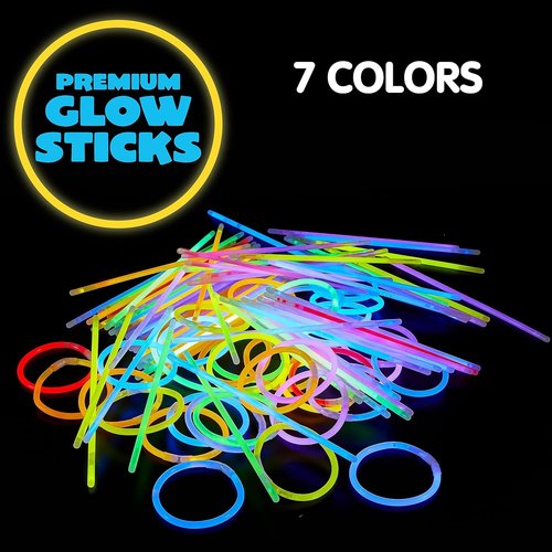 JOYIN 100 Pcs Glow Sticks - Neon Glow in the Dark Party Supplies for Birthdays & Events | Light Up Necklaces & Bracelets