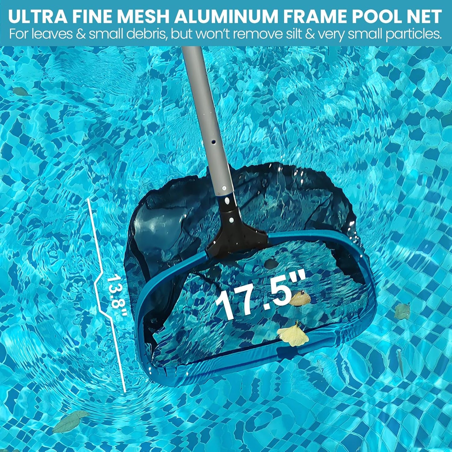 Skiennix Deluxe Swimming Pool Cleaning Kit - Net, Vacuum Head & 13Ft Pole for Inground & Above Ground Pools