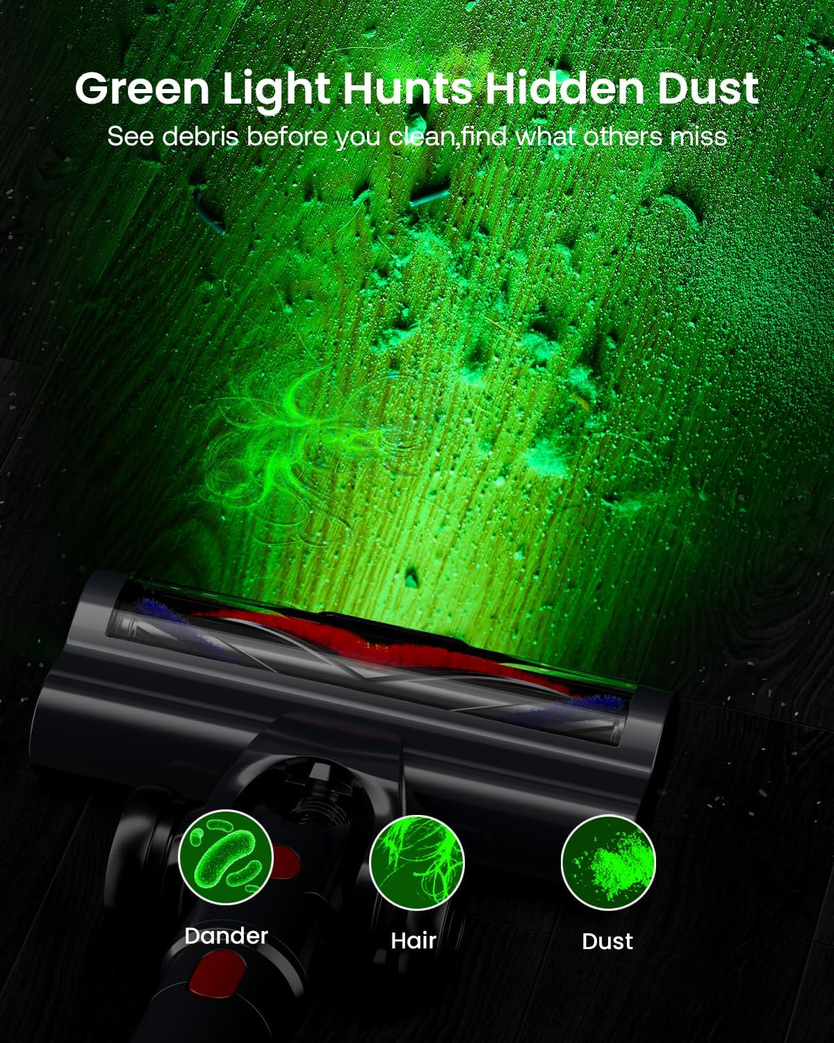Skiennix Cordless Vacuum Cleaner - 60Kpa Powerful Suction for Pet Hair | 70-Minute Runtime, Self-Standing, Golden