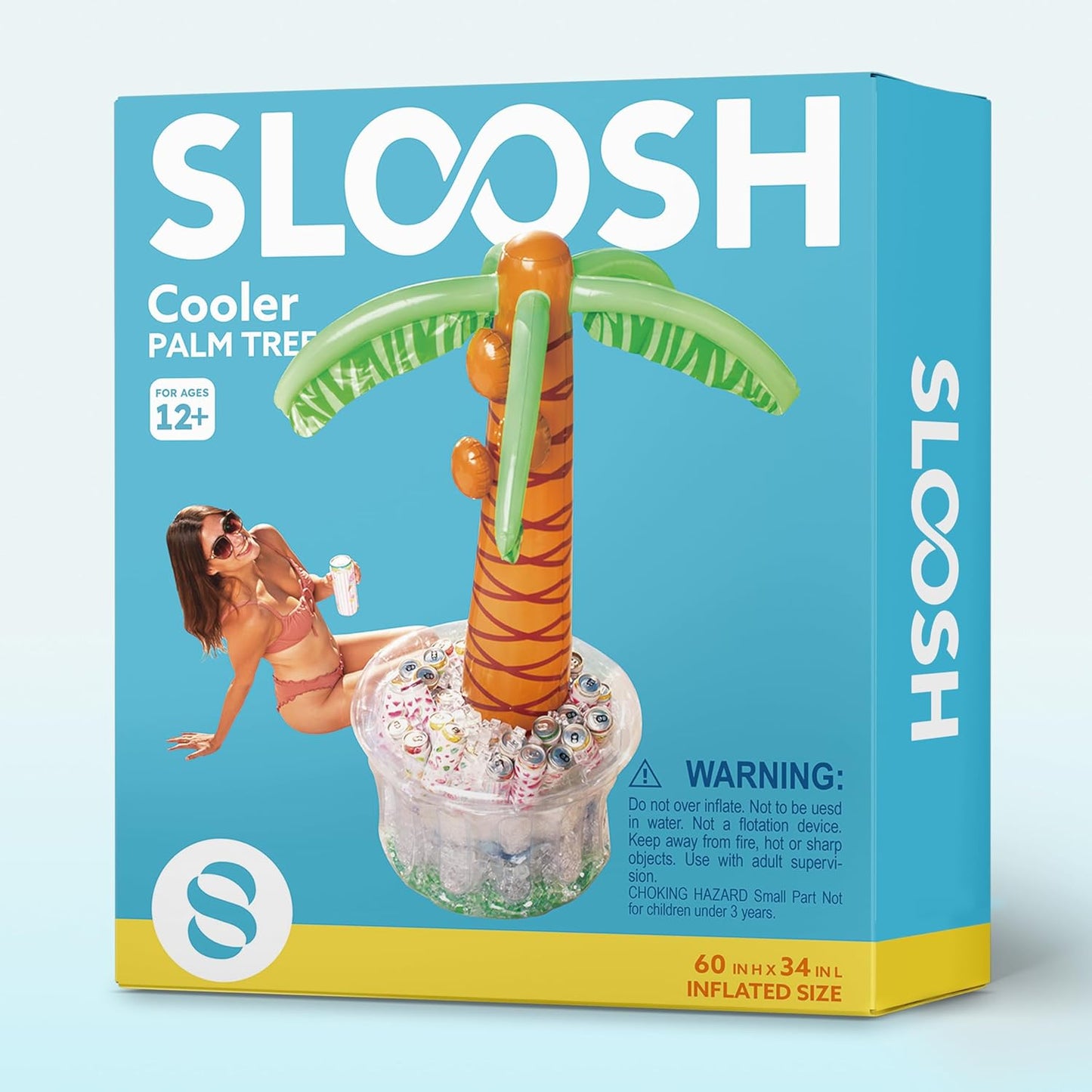 JOYIN 60" Inflatable Palm Tree Cooler - Tropical Beach Party Decor & Summer Drink Chiller