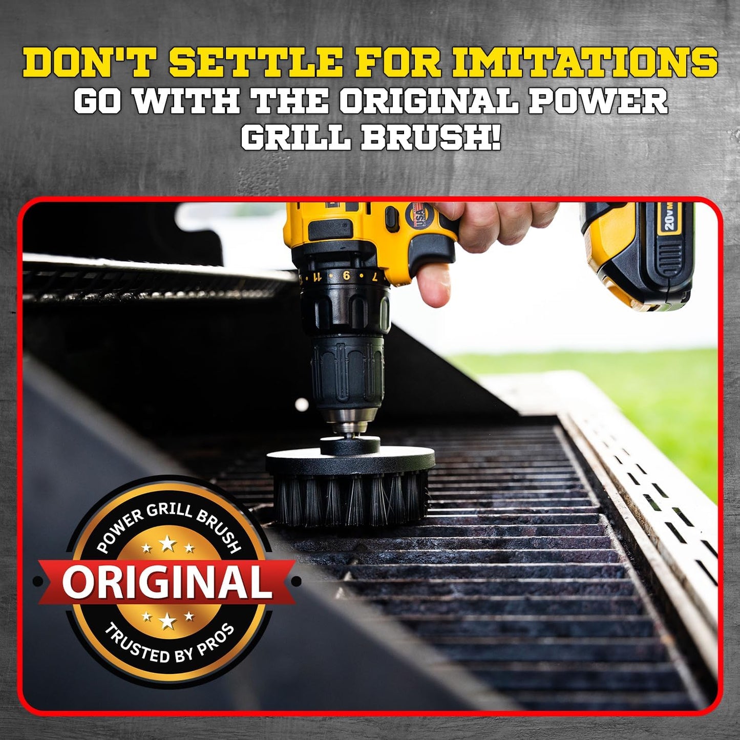 Power Grill Brush | 5-Piece BBQ Cleaning Kit - Nylon Safe Bristles, Wire-Free Design for All Grill Types