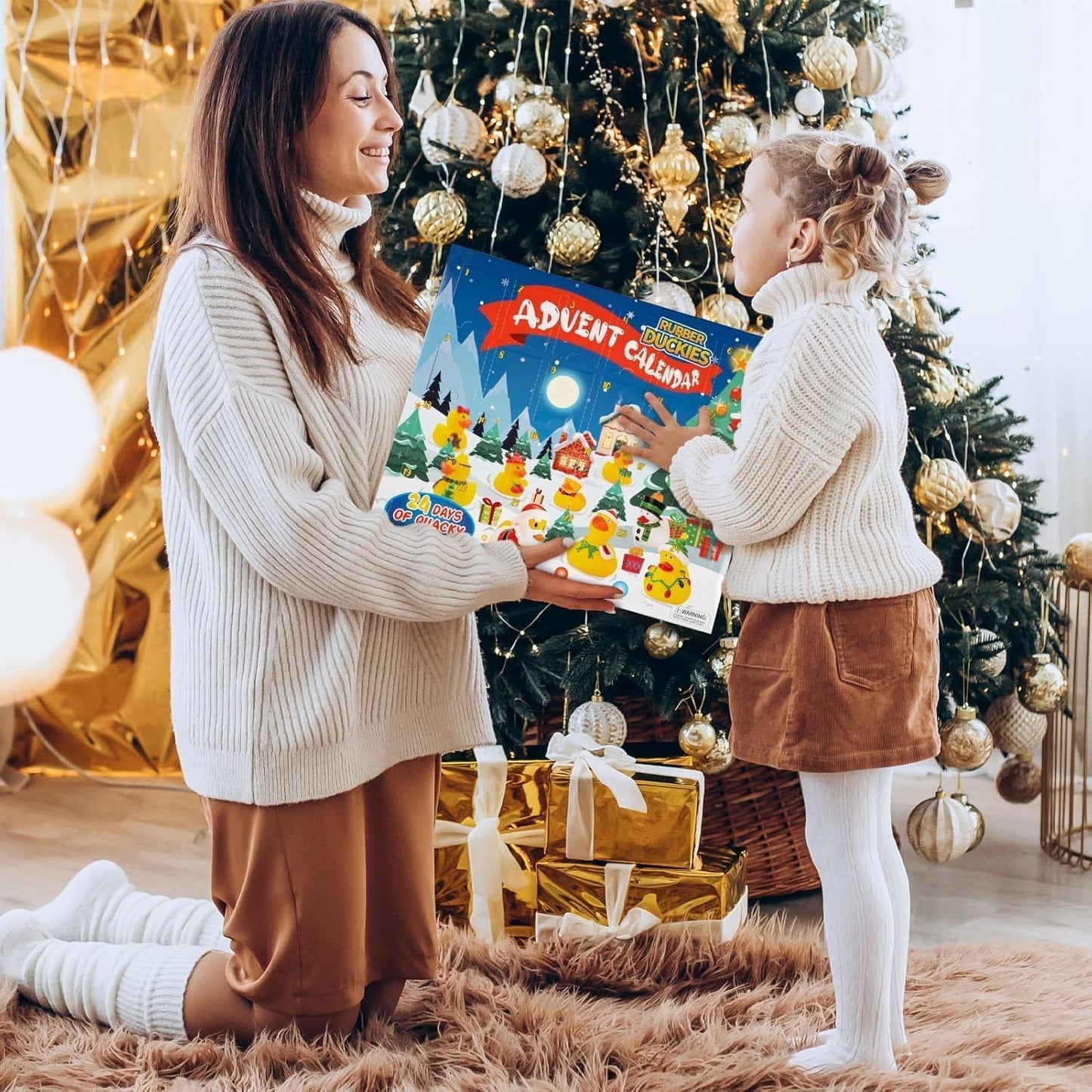 2025 Advent Calendar Christmas Ducks - 24-Piece Rubber Duck Countdown Set for Kids' Holiday Fun