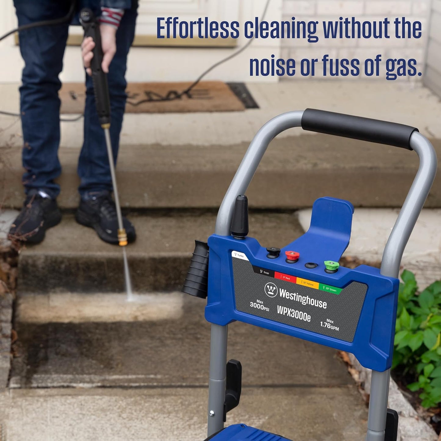 Westinghouse WPX3000e Electric Pressure Washer - 3000 PSI, Induction Motor, Onboard Soap Tank, 5 Nozzle Set