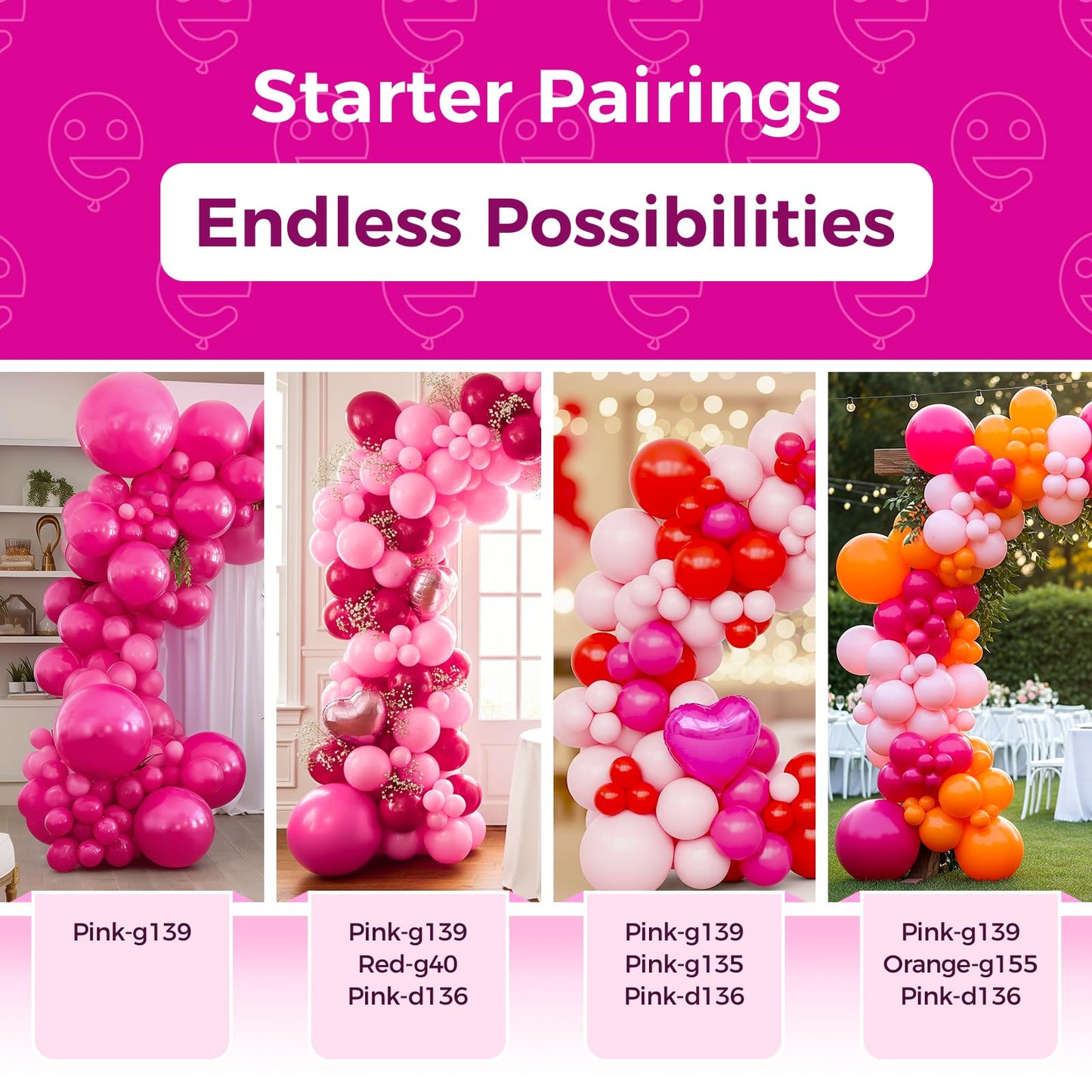 Bezente Hot Pink Latex Party Balloons, 100 Pack 12 inch Round Helium Pink Balloons for Valentine's Day Wedding Birthday Party Backdrop Decorations