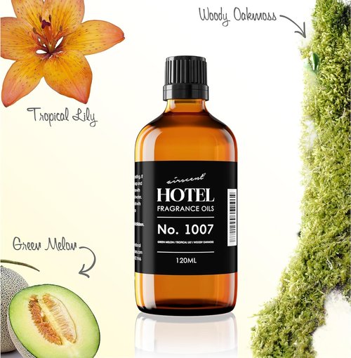AirScent Hotel Diffuser Oil No. 1007 - Green Melon, Tropical Lily & Oakmoss - Premium Fragrance Oil for Ultrasonic Diffusers | 10 mL Bottle
