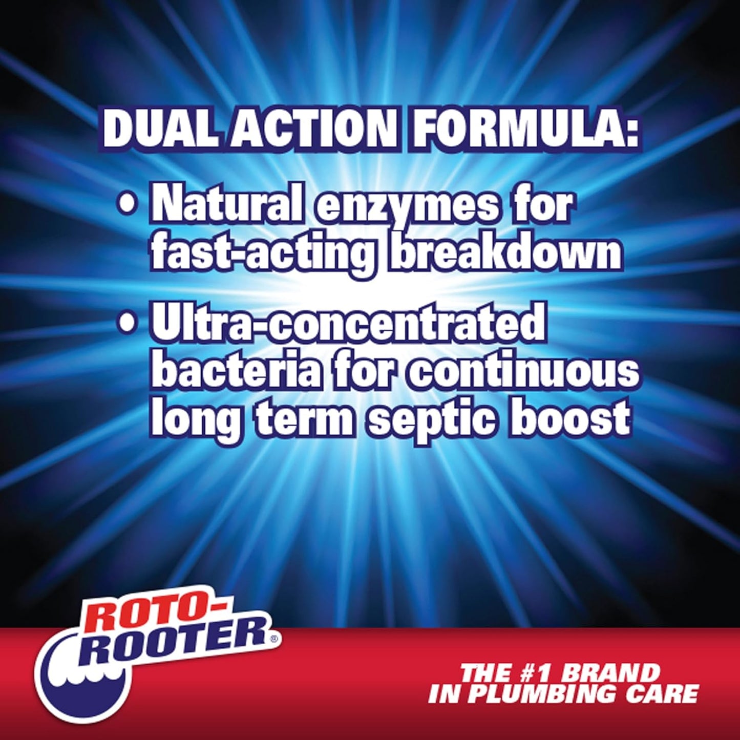 Roto-Rooter Dual Action Septic Treatment - Natural Enzymes for Odor Removal & Buildup Prevention | 64 oz Bottle