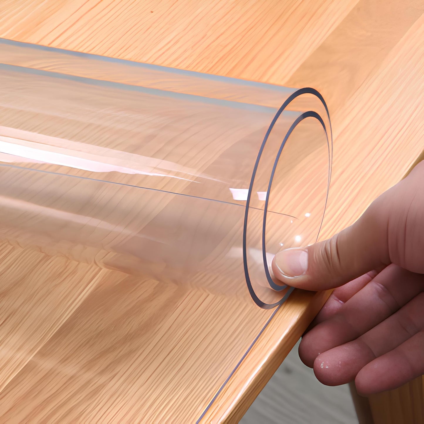 HoSwag 28"X60"Crystal PVC Table Cover Protector, Waterproof PVC Tablecloth, 2MM Thickened Protector for Table, Desk, Coffee Table, Workbench,Dresser, TV Stand, Counter
