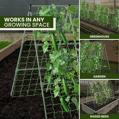 Cucumber Trellis by [Brand Name] - A-Frame Vegetable Support for Climbing Plants | 53x53 Inches