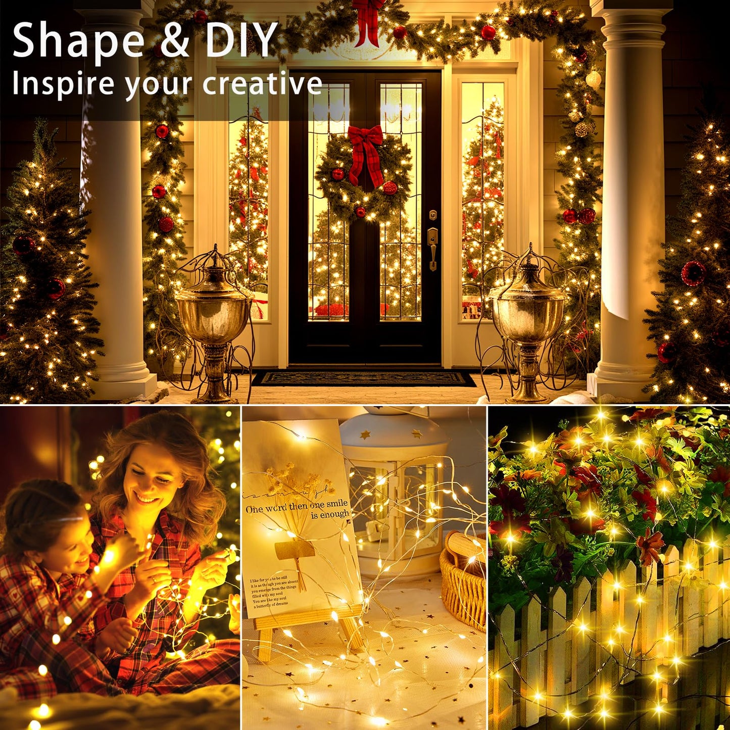 VOOKRY 32 Pcs Fairy Lights Battery Operated String Lights - 10 ft 30 LEDs Waterproof Copper Wire Mini Firefly Starry Moon Lights for DIY Crafts Wedding Party Bedroom Table Centerpieces Christmas