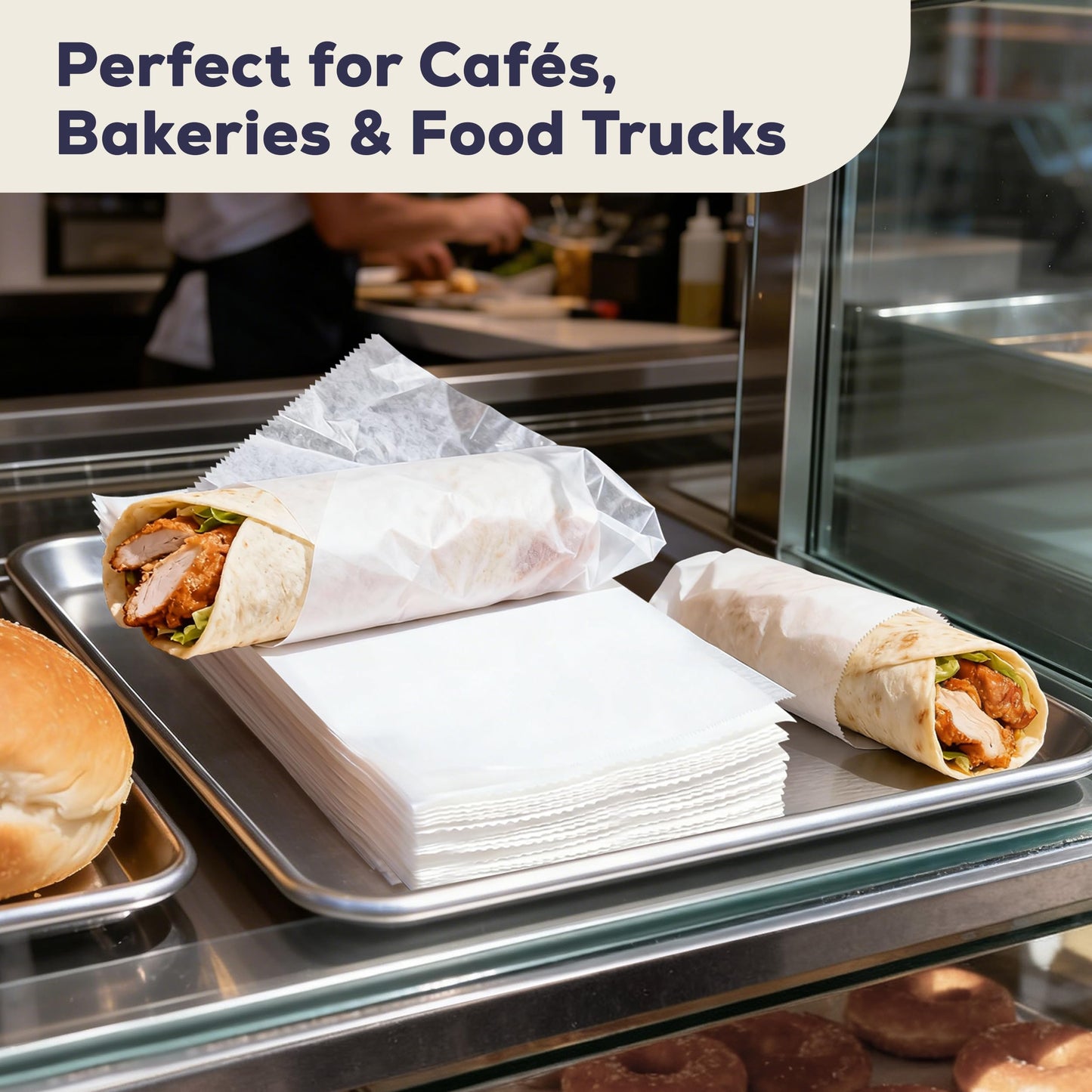 Fit Meal Prep 500 Pack 6 x 10.75 Inches Deli Wax Paper Sheets, Interfolded Pop-Up Pre-Cut Deli Wraps, Waterproof and Greaseproof Food Wrap Paper for Sandwiches, Restaurants, Bakeries, and Home Use