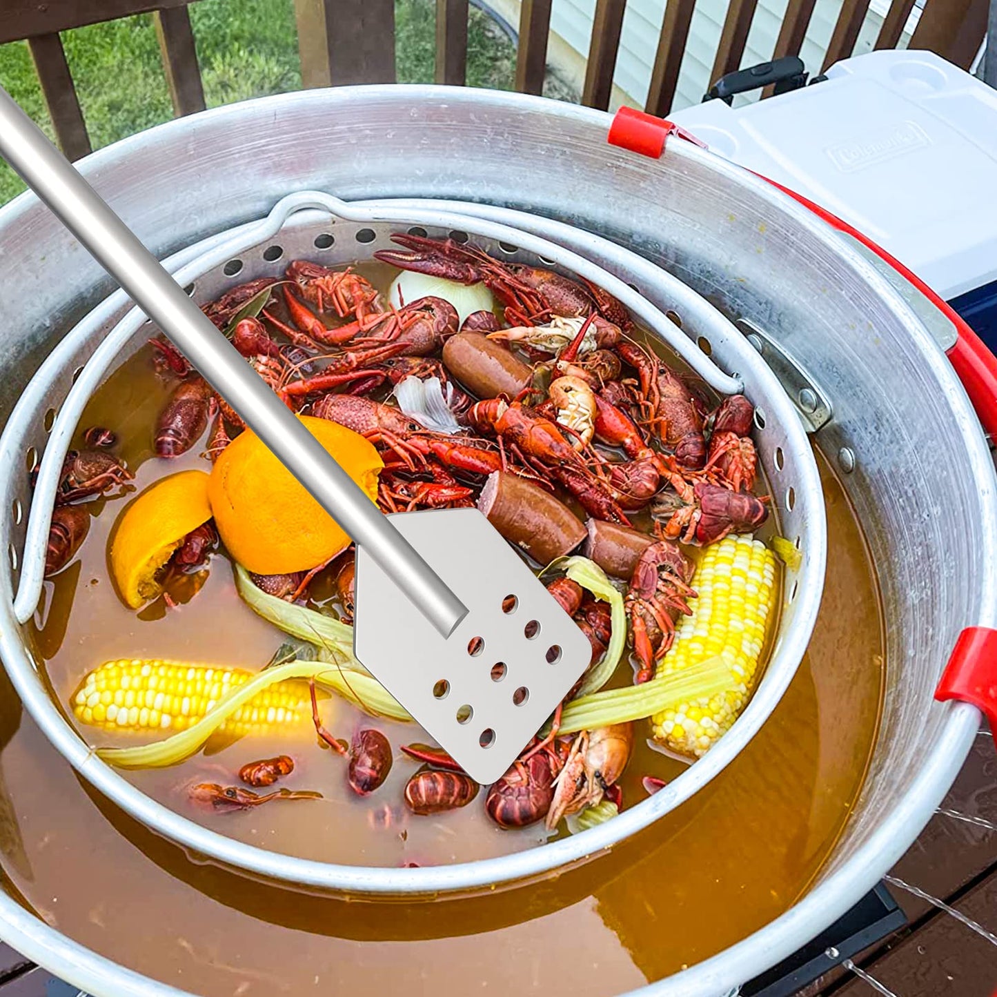42 Inch Crawfish/Crab Boil Mixing Stir Paddle Accessories for Stockpots and Fry Pots,Stainless Steel Mash Paddle