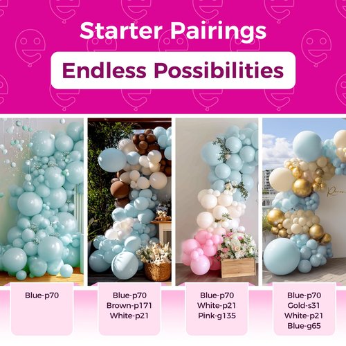 Bezente Dusty Blue Latex Party Balloons - 150 Pack 5 Inch Matte Small Helium Slate Balloons for Bridal Shower Wedding Birthday Party Decorations