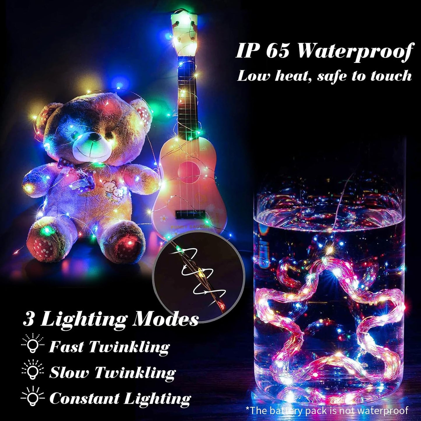 ZGWJ Fairy Lights - 8 Pack Battery Operated 7ft Mini LED String Lights | 3 Modes for DIY & Party Decor