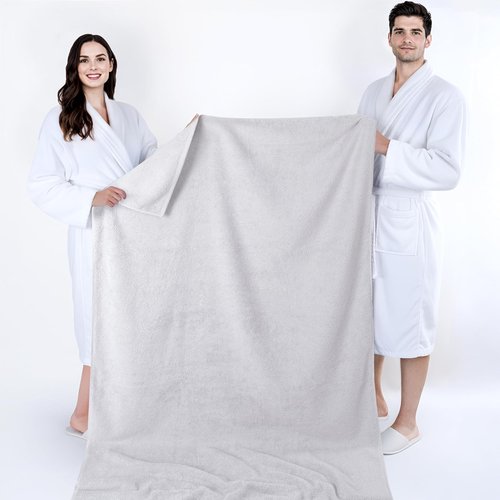 Cotton Paradise 100% Cotton Oversized Bath Sheet - Extra Large Turkish Towel in Silver Grey | 40x80 Inches