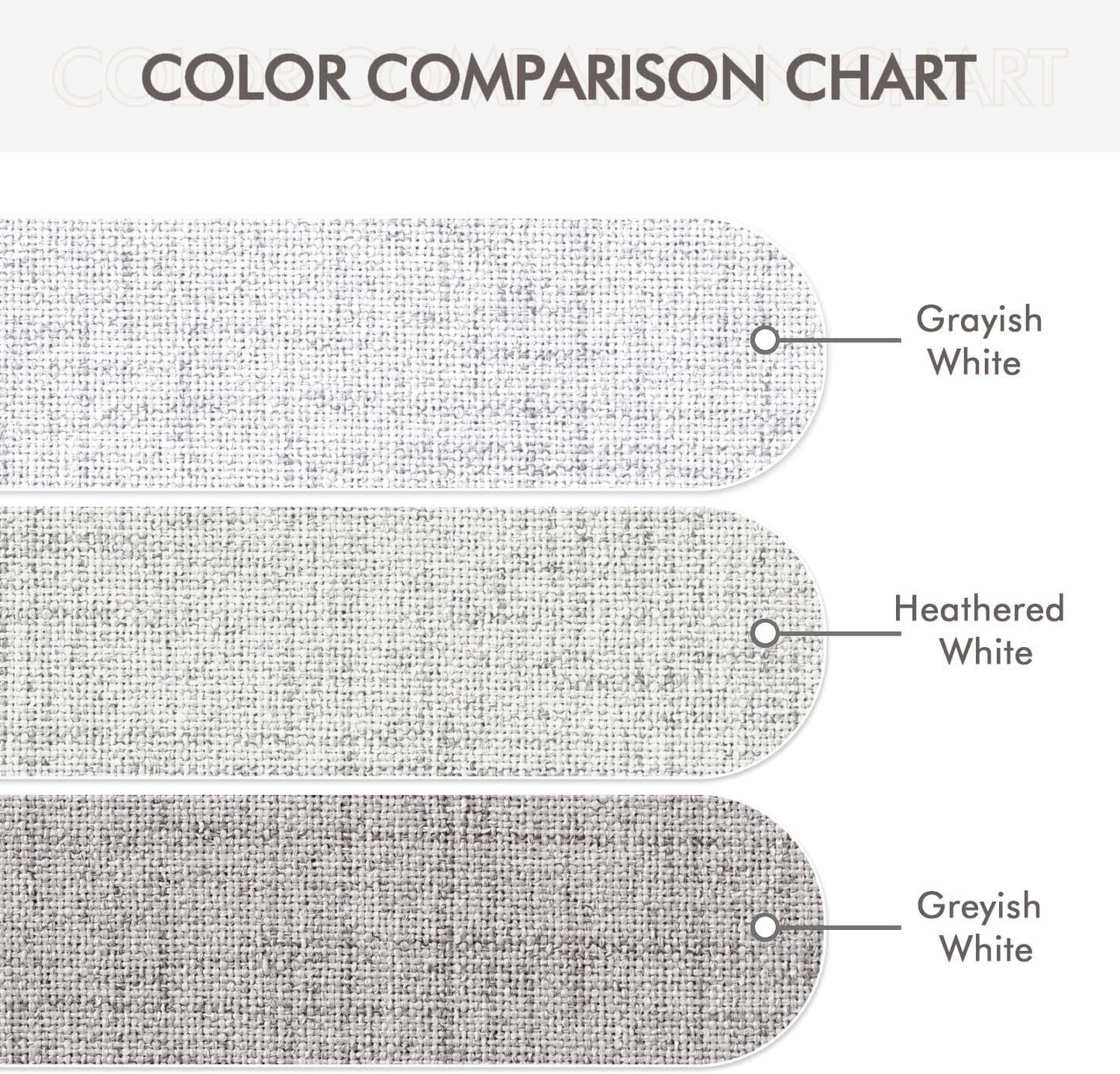 MIULEE Blackout Curtains - 100% Thermal Insulated Linen Texture Drapes | Grayish White, 52x63 Inch (2 Panels)