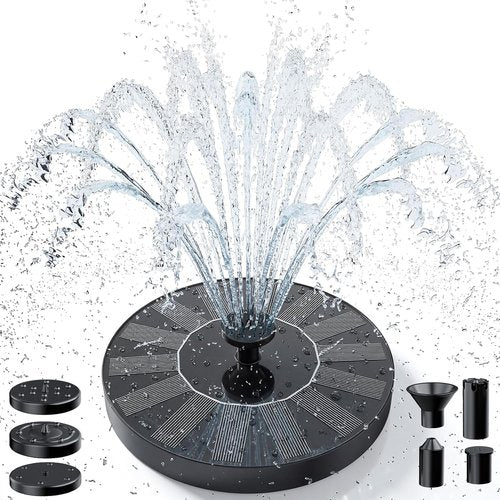 AMZtime Solar Bird Bath Fountain - 1.4W Solar Powered Pump with Upgraded Panels | Ideal for Ponds & Gardens