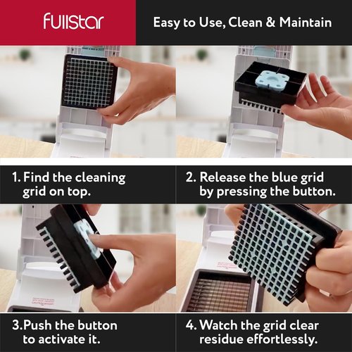 Fullstar Vegetable Chopper & Mandoline Slicer - 9-in-1 Kitchen Food Chopper with Container & Grater (White/Black)