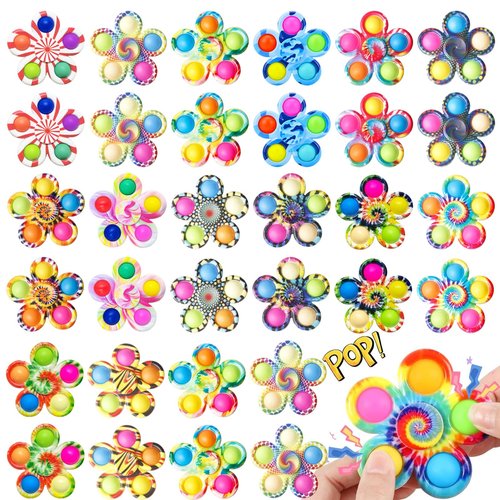 Fidget Spinner Bulk 32PCS, Sensory Toys for Kids and Adults, Stress Relief for ADHD and Autism, Perfect Birthday and Christmas Goodie Bag Stuffers, Classroom Prizes for Students