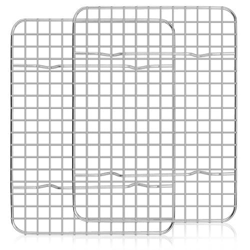 Homikit 2 Pack Cooling Rack Set, 12" x 9" Stainless Steel Baking Rack for Bacon Bread Pizza, Metal Wire Oven Racks for Cooking Roasting Fit Quarter Sheet Pan, Rust Free & Dishwasher Safe