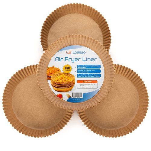 Air Fryer Liners Disposable Parchment Paper, 100 Count - Round 6-7 Inch, Non- Stick Parchment Paper Sheets Liners For Air Fryers 2-5 Quart - 6.3" Round - 100CT
