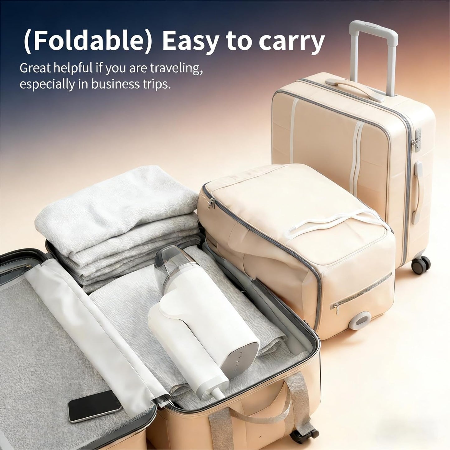 Skiennix Handheld Garment Steamer - Portable Travel Iron for Quick Wrinkle Removal | 1300W, Lightweight & Foldable
