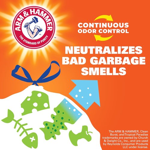 Hefty Ultra Strong 13 Gallon Trash Bags - Drawstring Closure & Odor Control | 110 Unscented Bags