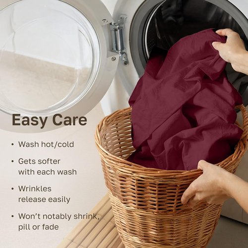 California Design Den Pillowcase Set | 400 Thread Count 100% Cotton Sateen | Queen Size, Soft & Breathable - Burgundy Red