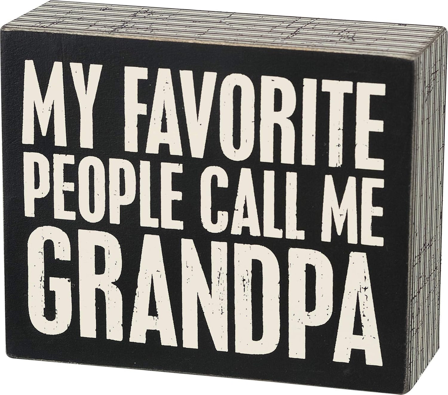 Grandpa Box Sign - Primitives by Kathy 27218 Pinstripe Trimmed Wood Decor