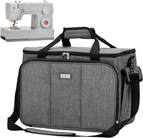 HOMEST Sewing Machine Carrying Case - Universal Tote Bag with Multiple Storage Pockets | Grey