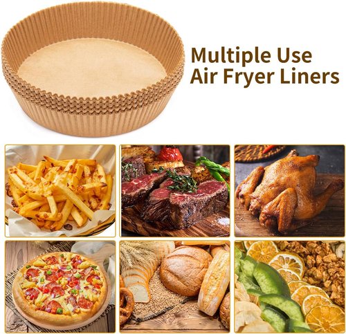 Air Fryer Liners - 100 Pcs Non-Stick Parchment Paper Accessories | 6.3 Inch Round Food Grade