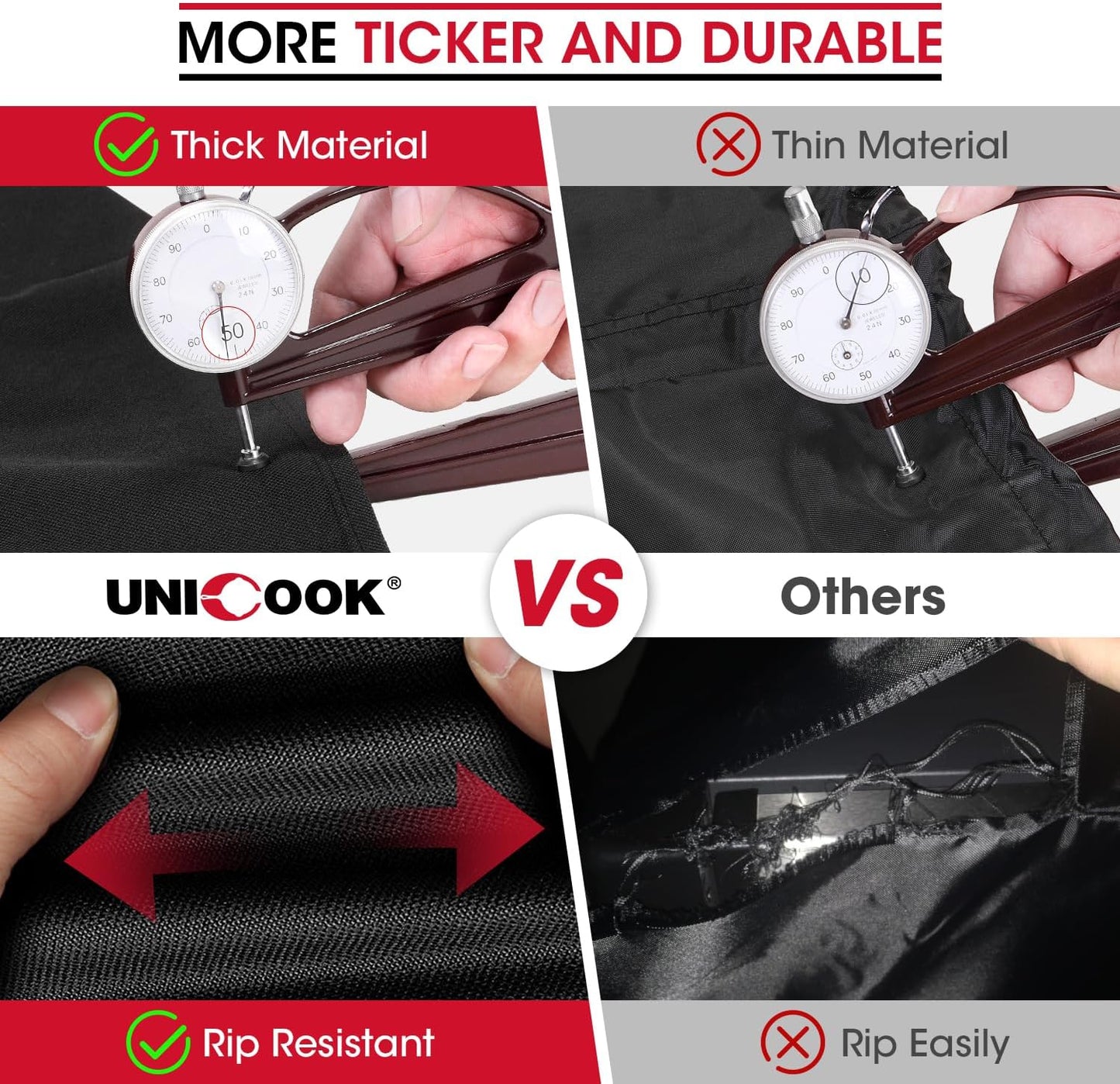 Unicook 63 Inch Grill Cover - Heavy Duty Waterproof BBQ Cover for Weber Genesis 300 Series