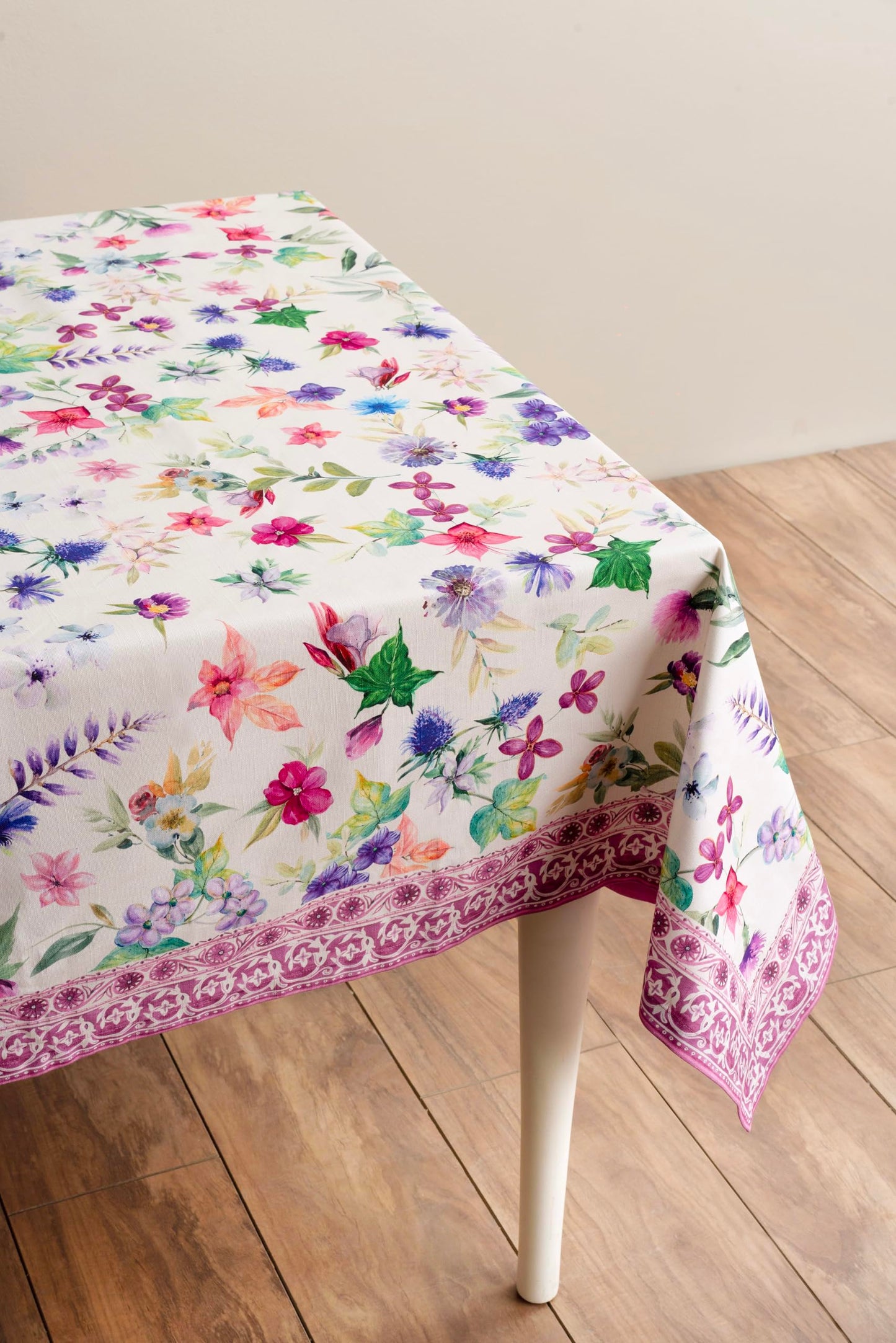 Maison d' Hermine Table Cloth Rectangle Table 100% Cotton 54 x 72 Inches Tablecloth Reusable Decorative for Dining Kitchen Room Farmhouse Home Gifts for Mothers Day Spring Summer - Chardon