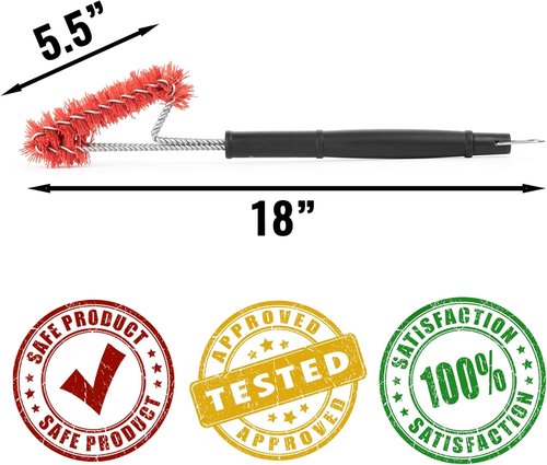 Grillaholics Nylon Grill Brush - Bristle-Free Cold Scrub Technology for Easy Cleaning - Lifetime Warranty
