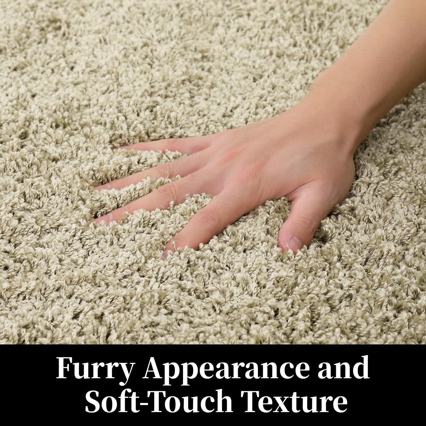 Nanan Kitchen Runner Rug 2x8 Non-Shedding Long Hallway Bedside Solid Modern Shag Indoor Floor Carpet for Bedroom Living Room Nursery, 2' x 8', Taupe