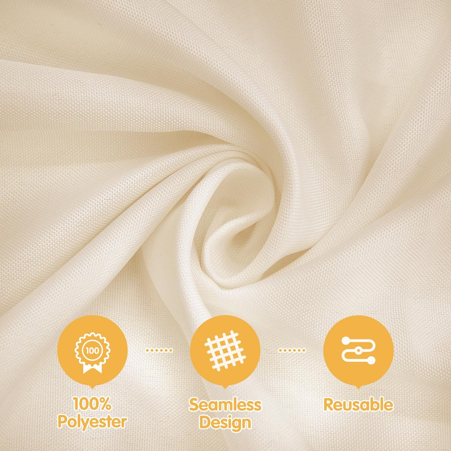 BRILLMAX 6 Pack Beige Tablecloths 90 x 132 Inch for 6ft Rectangle Tables - 150 GSM Polyester Fabric, Floor Length Drop, Water, Stain & Wrinkle Resistant Cloth Cover for Wedding Reception Banquet