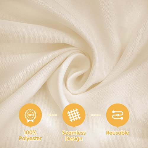 BRILLMAX 6 Pack Beige Tablecloths 60 x 126 Inch for 8ft Rectangle Tables - 150 GSM Polyester Fabric, 15" Standard Drop, Water, Stain & Wrinkle Resistant Cloth Cover for Wedding Banquet Dining Buffet