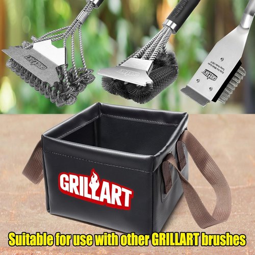 GRILLART Grill Brush Soak Basin - Bristle-Free Design for Easy Cleaning | Perfect for SteamWizards