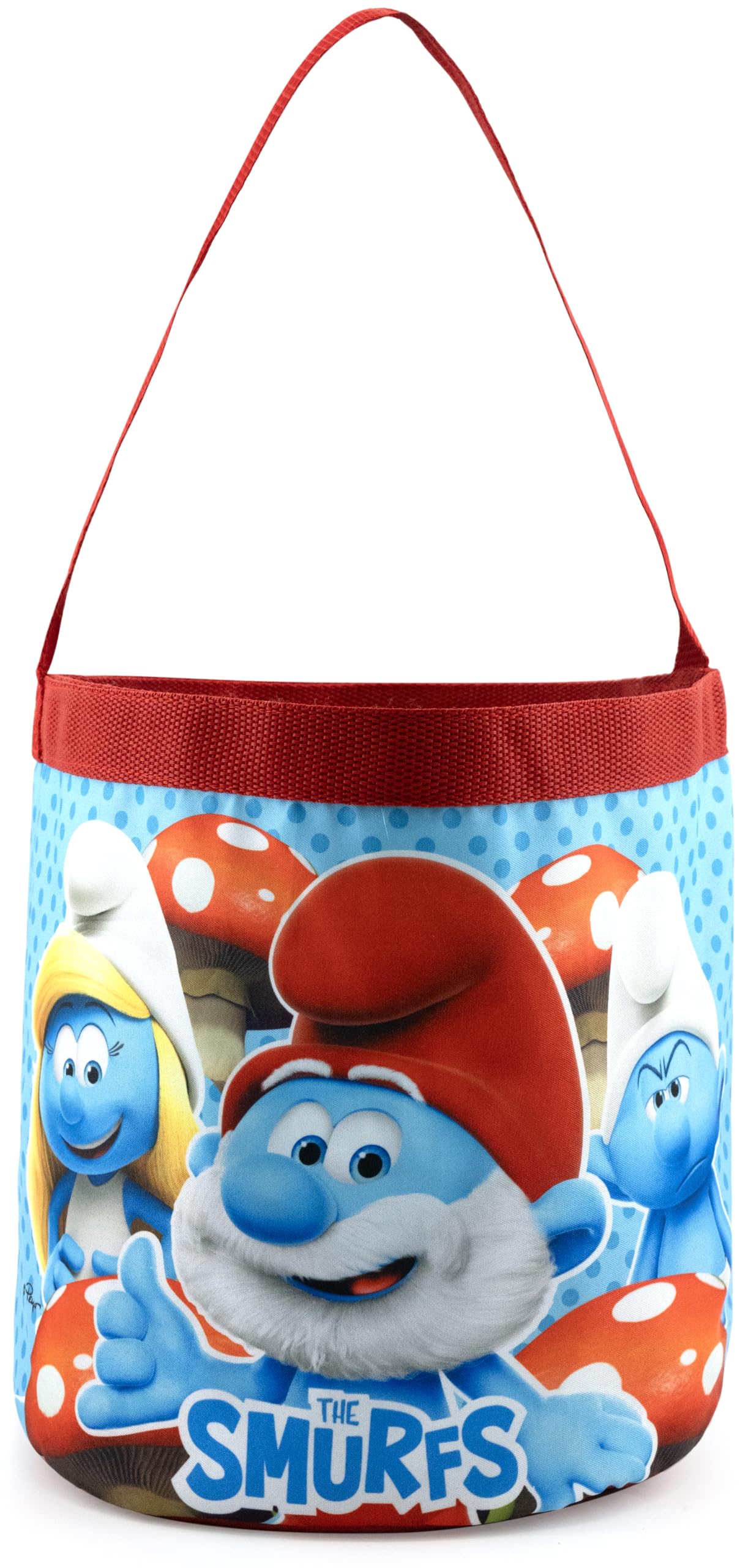 Smurfs Tote Bag for Kids | Collapsible Halloween Trick or Treat Bag, Candy Tote, and Reusable Easter Basket | Smurfs Travel Tote, Shopping Bag, or Party Carryall | Ages 3+