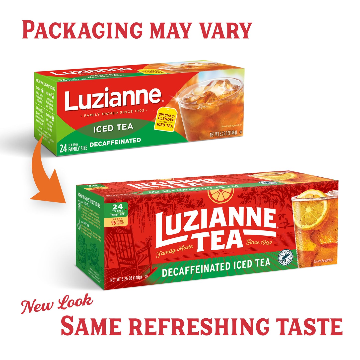 Luzianne Decaffeinated Iced Tea Bags, Family Size, 24ct Box (Pack of 1)