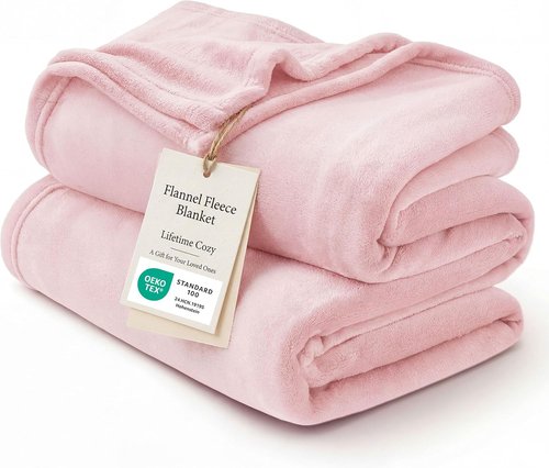 Bedsure GentleSoft Fleece Blanket - Cozy Pink Throw for Kids | Perfect for Travel, 43x55 Inches