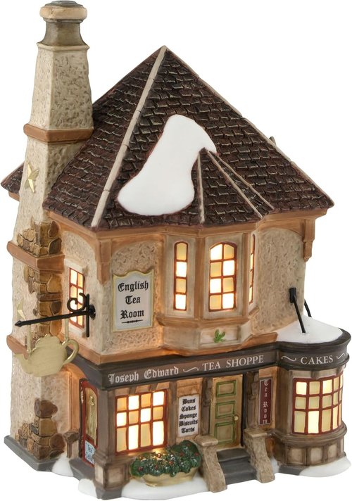 Department 56 Joseph Edward Tea Shoppe - Lit Building Decor | 7.36 Inch, Multicolor