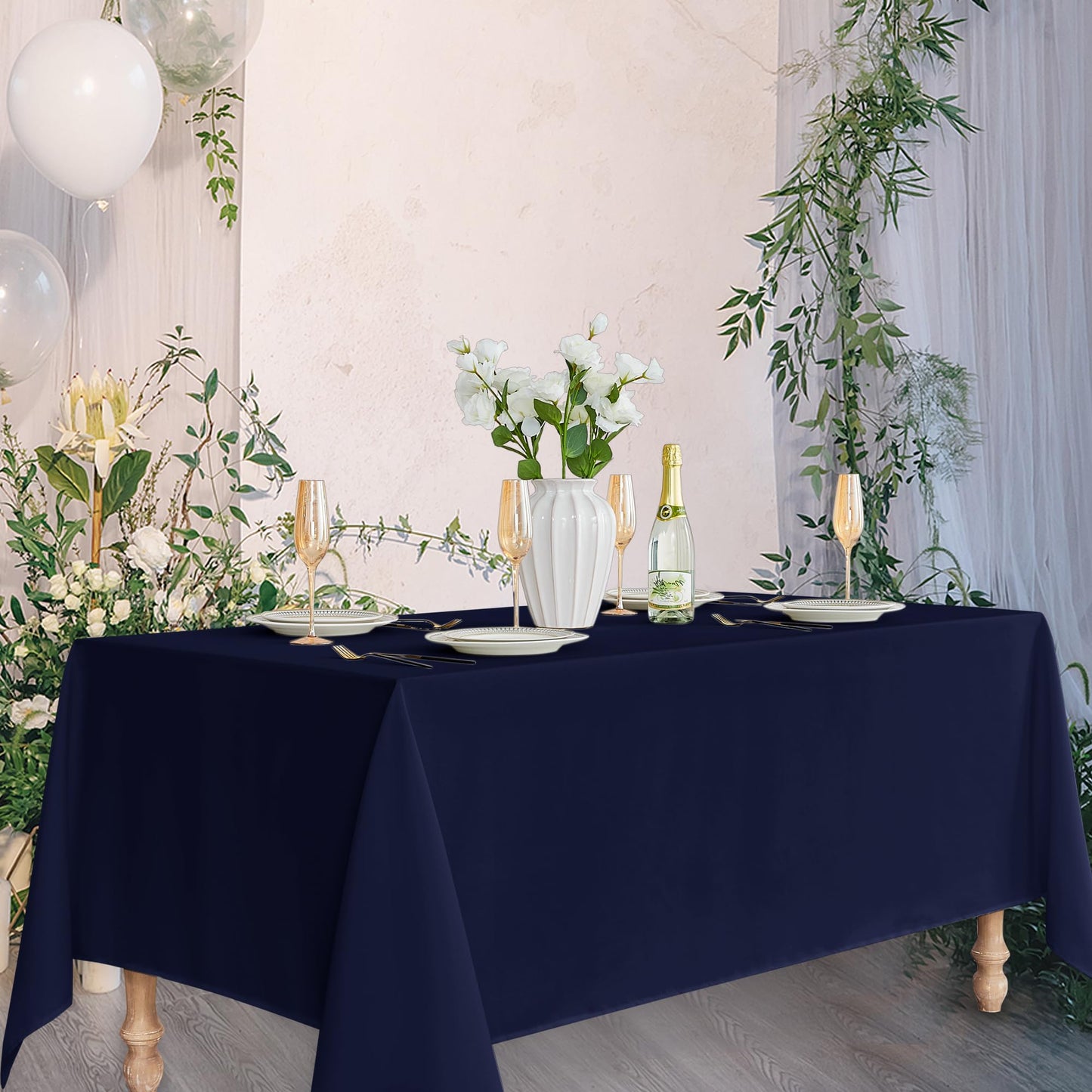Fitable Navy Rectangle Tablecloths for 6 Foot Tables, 6 Pack - 70 x 108 Inches - Stain Resistant and Washable Table Clothes, Polyester Fabric Table Covers for Wedding, Party, Banquet, Buffect