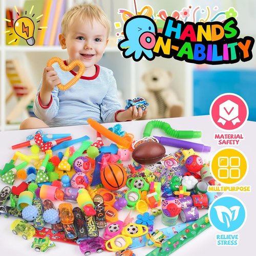 Amy&Benton 200PCS Party Favors for Kids - Fun Goodie Bag Stuffers & Classroom Prizes | Bulk Fidget Toys