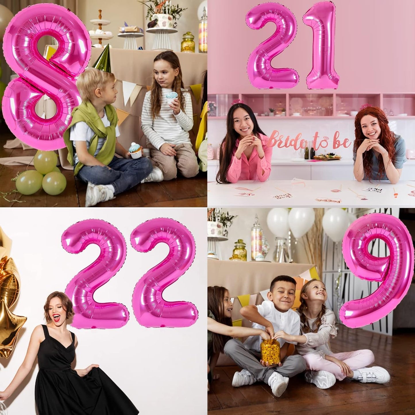 Skiennix 40-Inch Pink Number 13 Balloons - Perfect for Kids' 13th Birthday & Unicorn Theme Decor