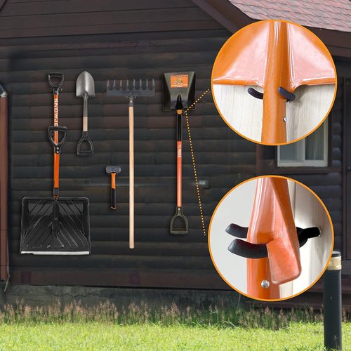 HUHOLE U Hooks Value Set - 16 Pack Vinyl Coated Steel Utility Hangers for Organizing Tools | Black