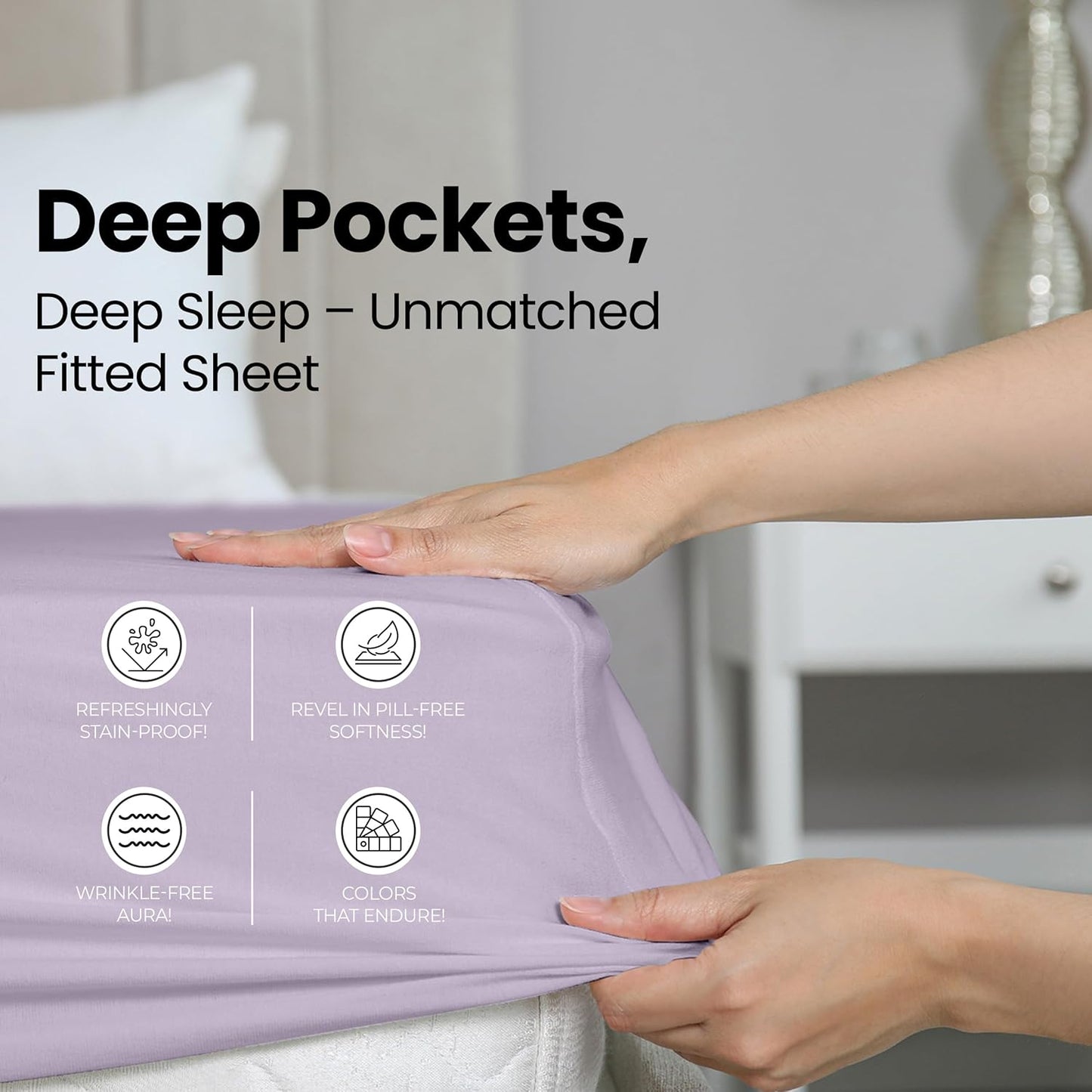 Utopia Bedding Twin Fitted Sheet - Soft Microfiber with Deep Pockets - Fade Resistant - Lavender